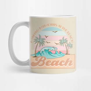 making memories at the beach; ocean; summer; vacation; palm trees; tropical; holiday; sea; beach vibes; waves; retro; vintage; waves; surf; surfing; sun; Mug